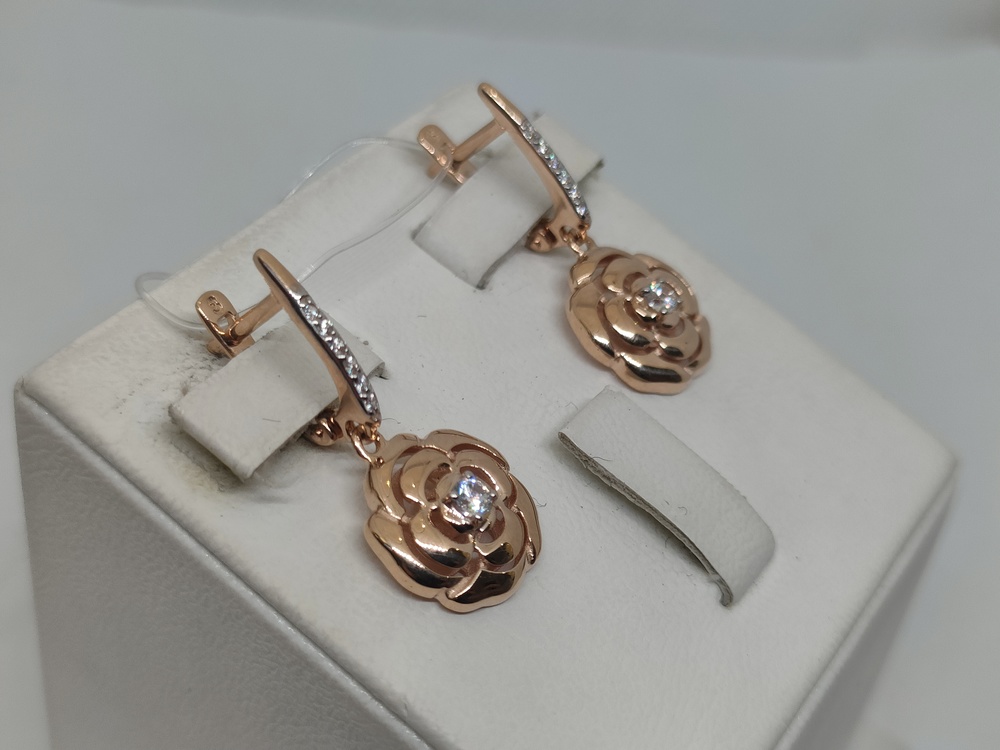 СЕРЬГИ С КАМНЕМ (Au 585)