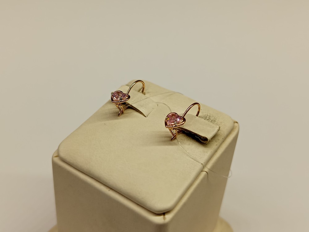 СЕРЬГИ ПЕТЕЛЬКА с камнем (Au 585)