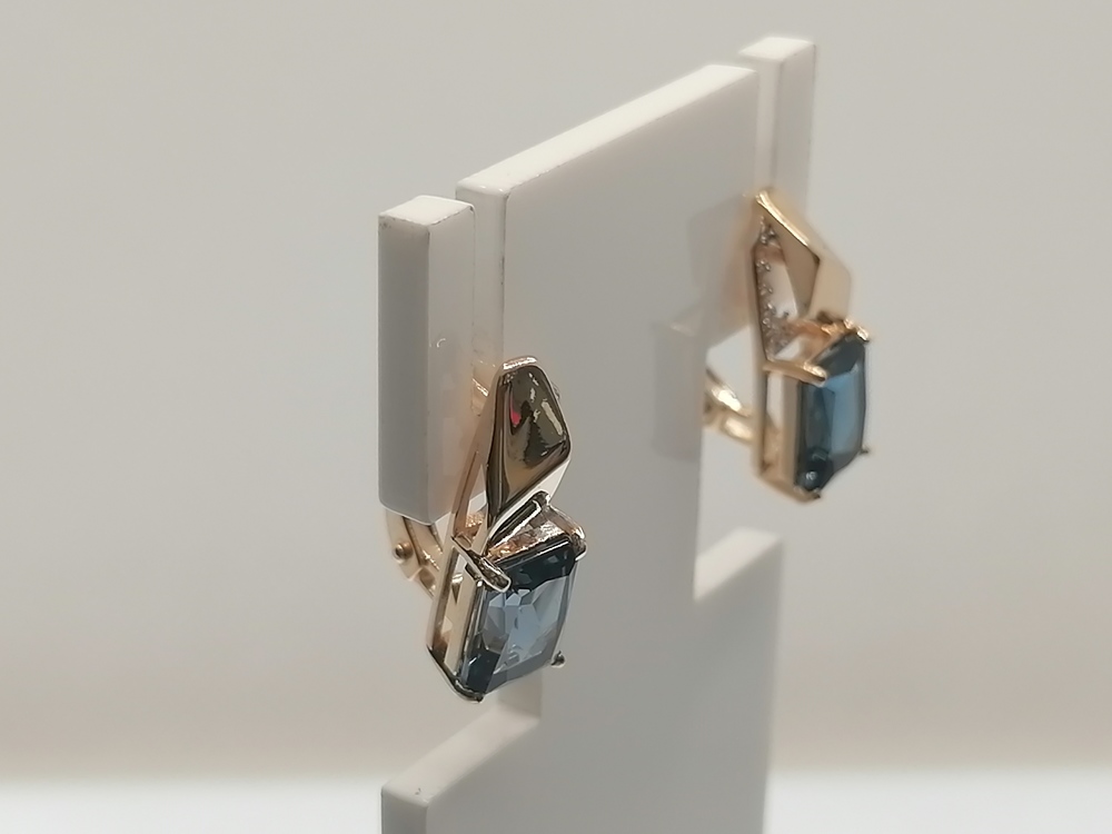 СЕРЬГИ ЛОНДОН-ТОПАЗ с камнями (Au 585)