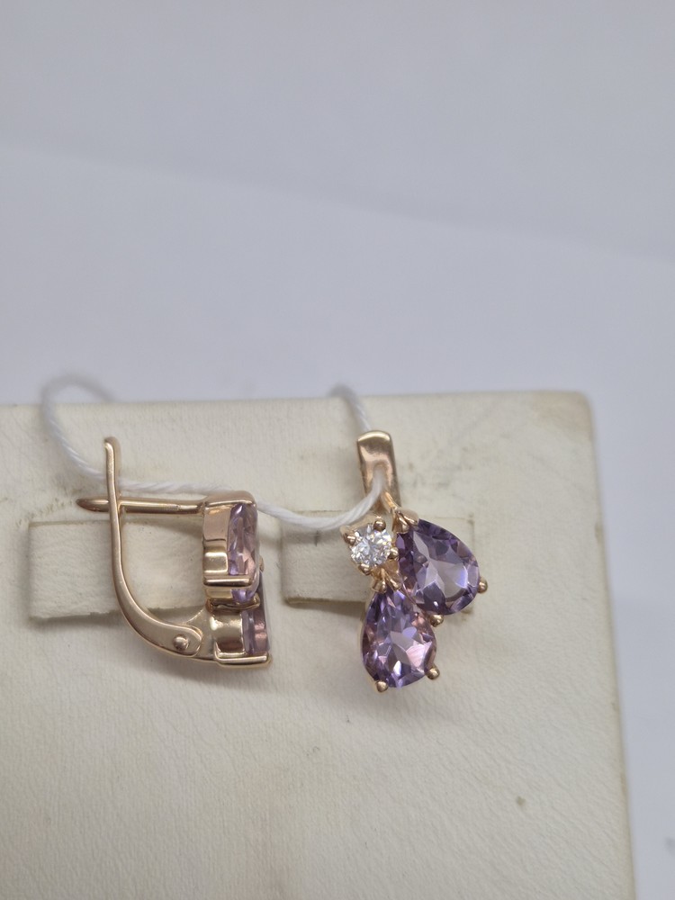 СКМИ585 СЕРЬГИ С КАМНЯМИ (Au 585)