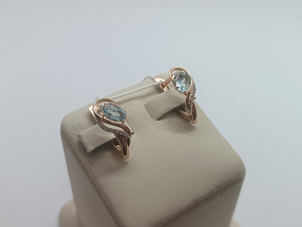 СКМИ585 СЕРЬГИ С КАМНЯМИ (Au 585)