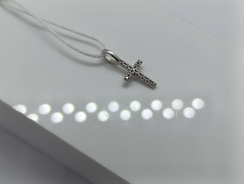 ПОДВЕСКА КРЕСТ С КАМНЯМИ (Au 585)