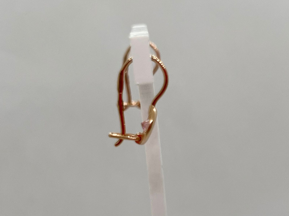 СЕРЬГИ ПЕТЕЛЬКА с камнем (Au 585)