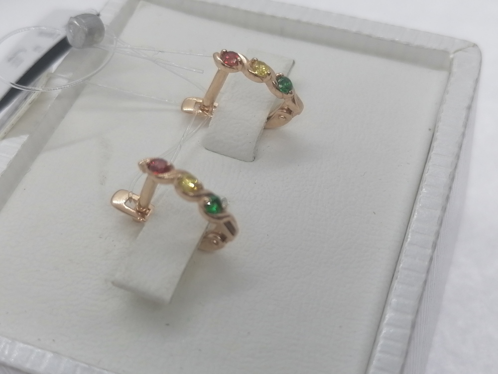 000552-1120 СЕРЬГИ С КАМНЯМИ (Au 585)