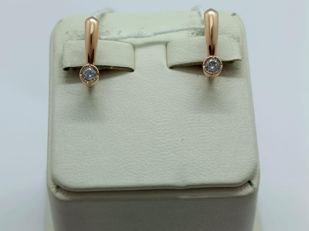 СКМ585 СЕРЬГИ С КАМНЕМ (Au 585)