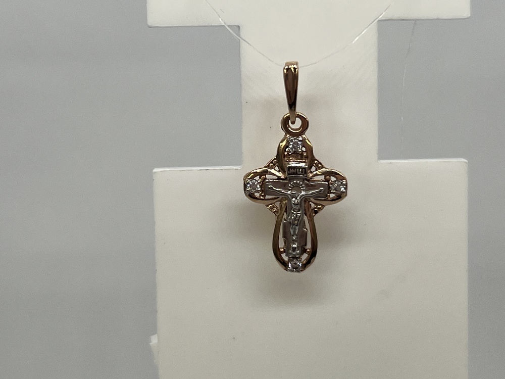 ПОДВЕСКА КРЕСТ с камнями (Au 585)