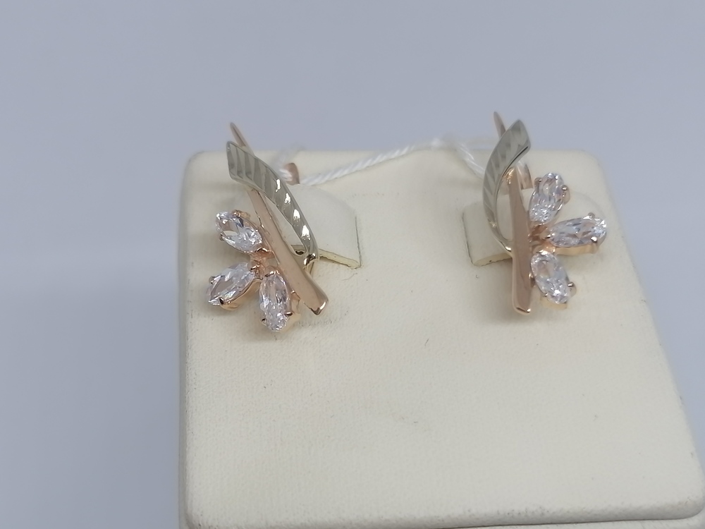 СКМИ585 СЕРЬГИ С КАМНЯМИ (Au 585)