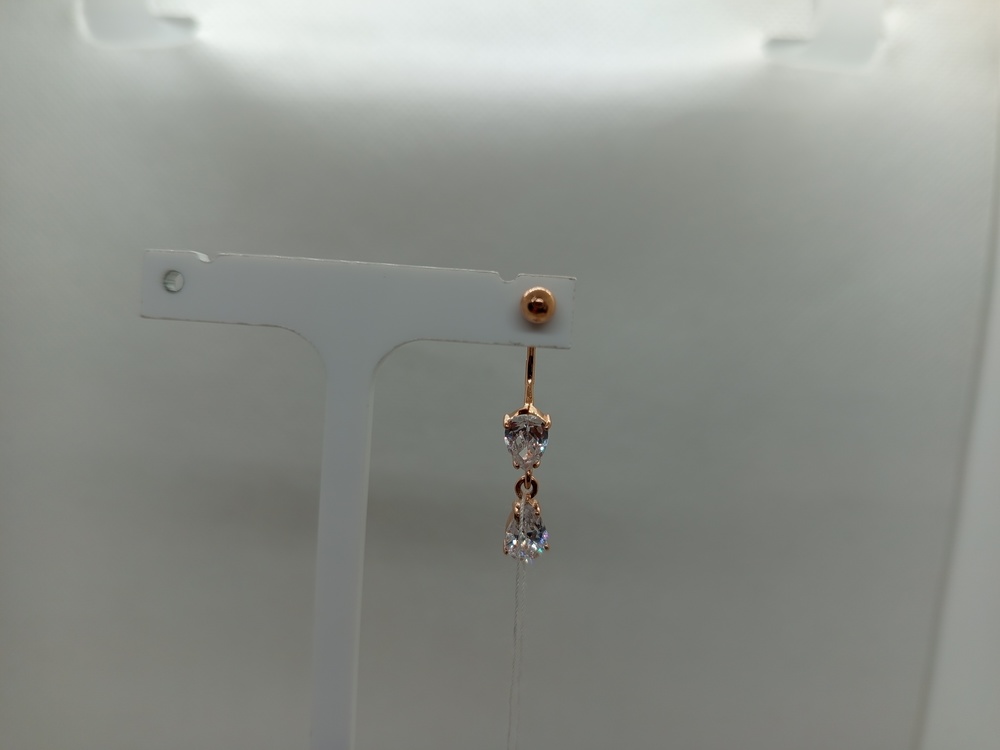 ПИРСИНГ В ПУПОК с камнями (Au 585)