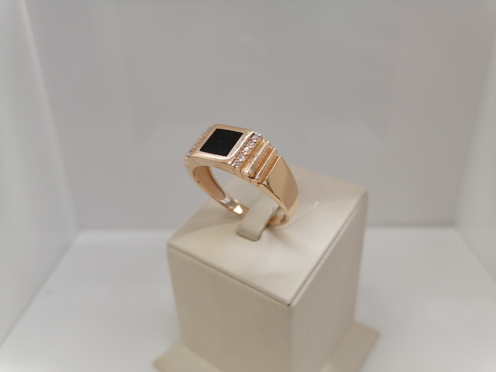 КОЛЬЦО ПЕЧАТКА с камнями (Au 585)