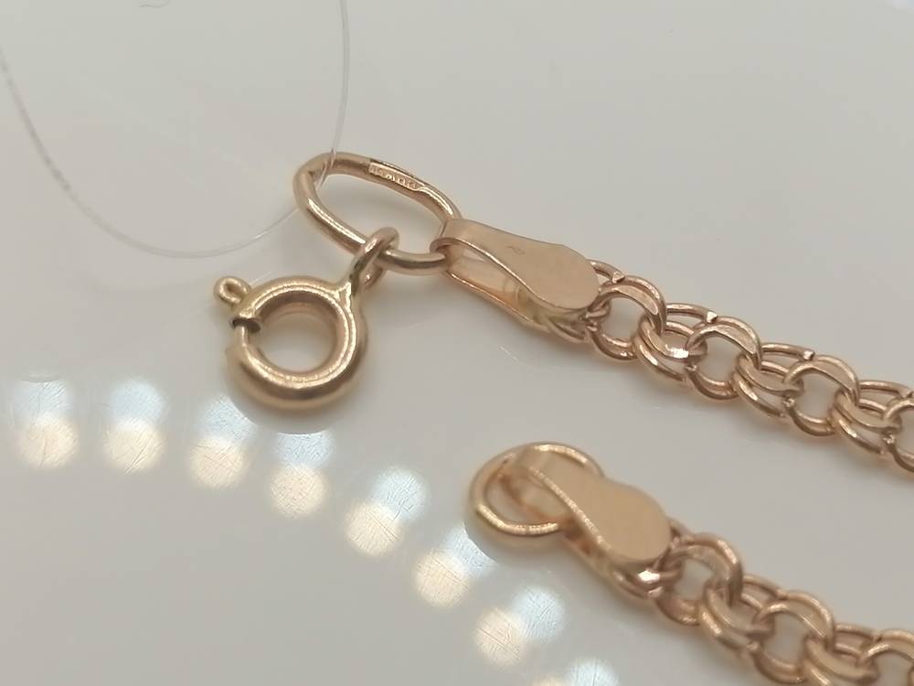 7050200П-17 БРАСЛЕТ ПУСТОТЕЛЫЙ Бисмарк (Au 585)