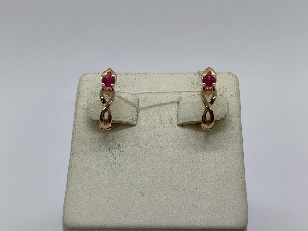 СКМ585 СЕРЬГИ С КАМНЕМ (Au 585)