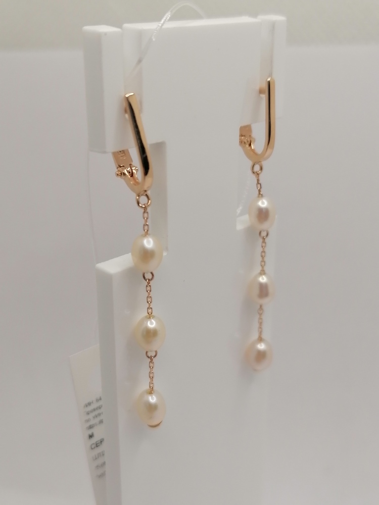 СЕРЬГИ ЖЕМЧУГ (Au 585)