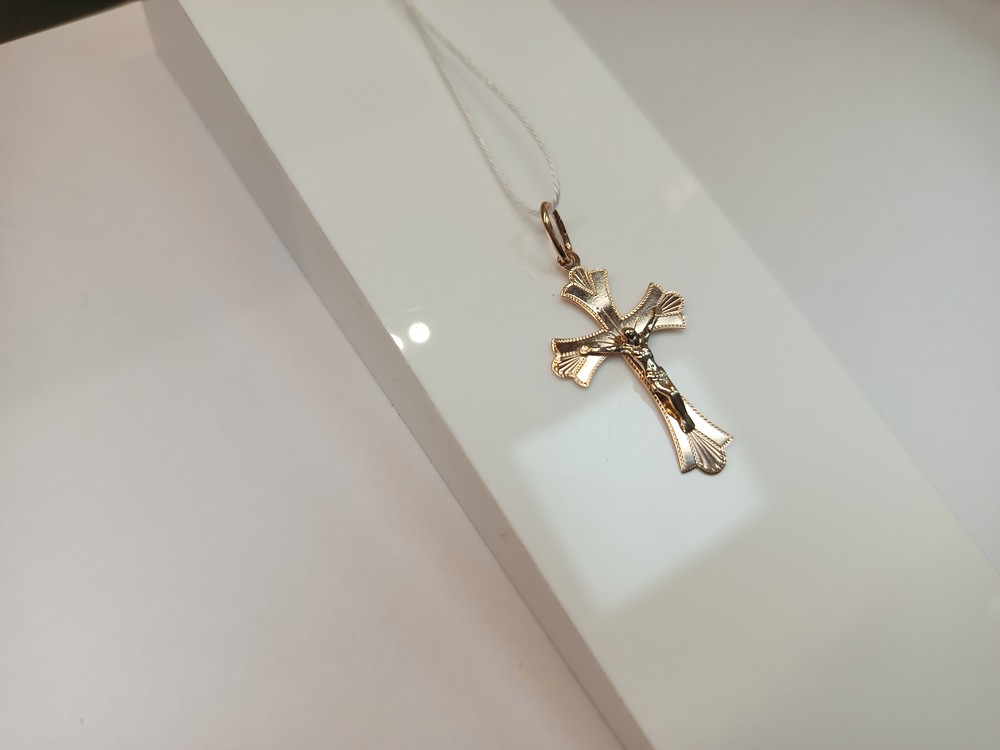 ПОДВЕСКА КРЕСТ БЕЗ КАМНЯ (Au 585)