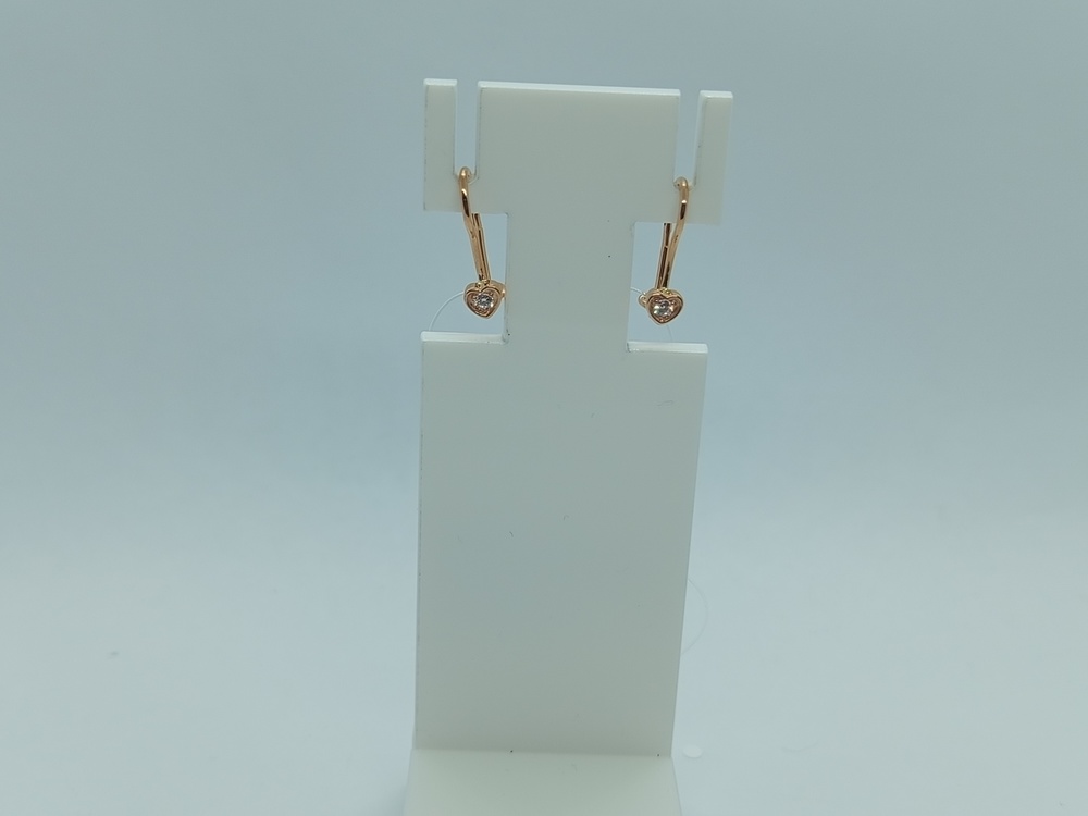 СЕРЬГИ ПЕТЕЛЬКА с камнем (Au 585)