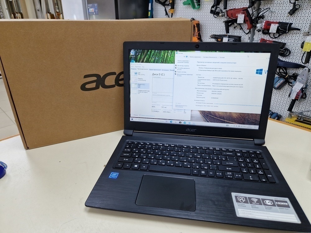 Ноутбук Acer; Pentium N3710, HD Graphics, 4 Гб, Нет, 500 Гб