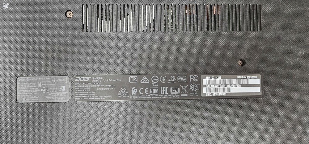 Ноутбук Acer Aspire 1; Celeron P4505, HD Graphics, 8 Гб, Нет