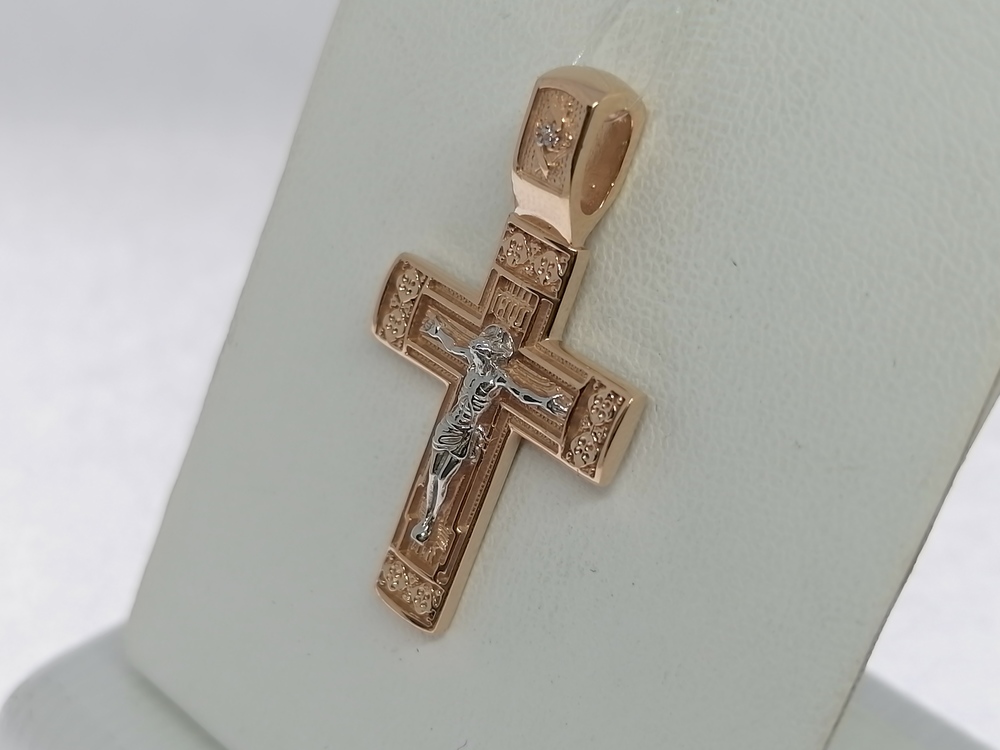 ПОДВЕСКА КРЕСТ с камнем (Au 585)