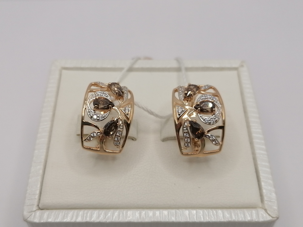 СКМИ585 СЕРЬГИ С КАМНЯМИ (Au 585)