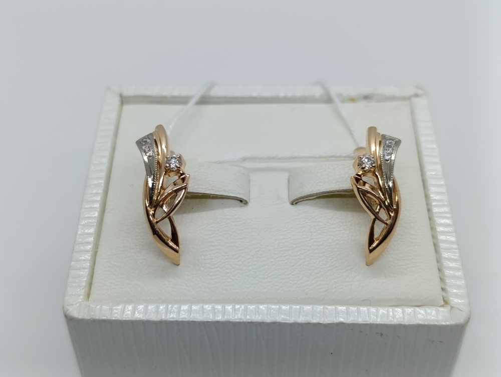 СКМИ585 СЕРЬГИ С КАМНЯМИ (Au 585)