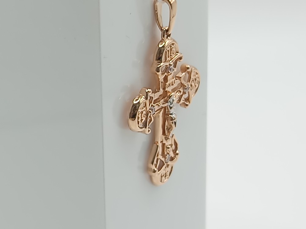 ПОДВЕСКА КРЕСТ С КАМНЯМИ (Au 585)