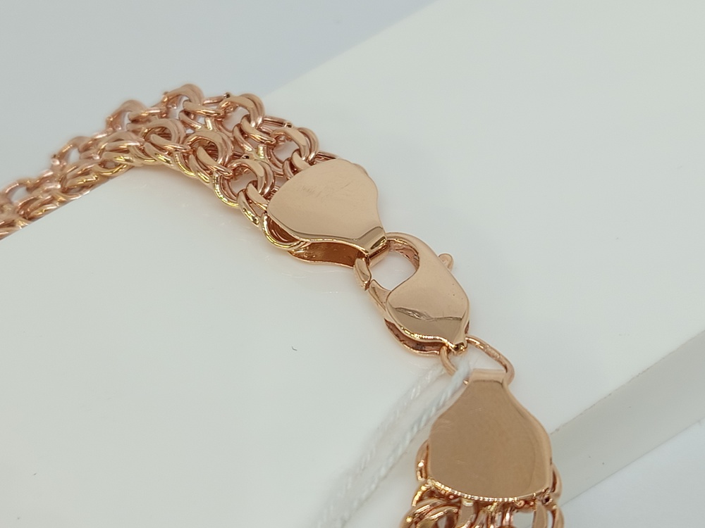 Бисмарк Б100 Двухрядный БРАСЛЕТ ПУСТОТЕЛЫЙ Бисмарк (Au 585)