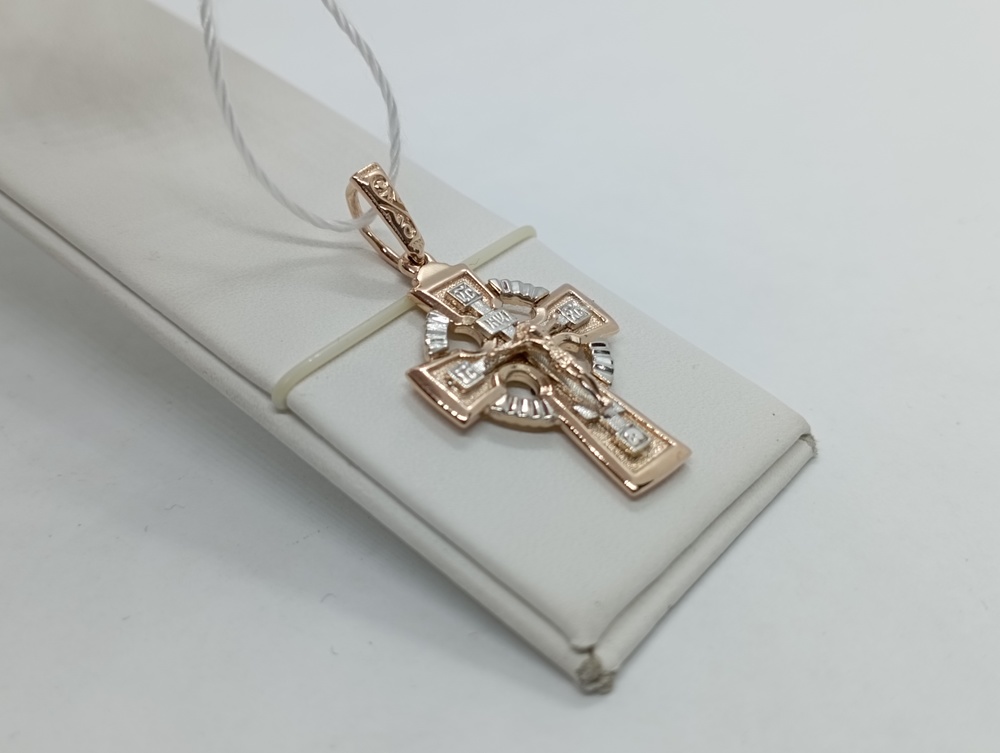 ПОДВЕСКА КРЕСТ БЕЗ КАМНЯ (Au 585)