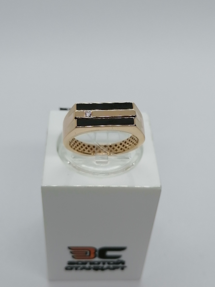 040022 КОЛЬЦО ПЕЧАТКА с камнями (Au 585)