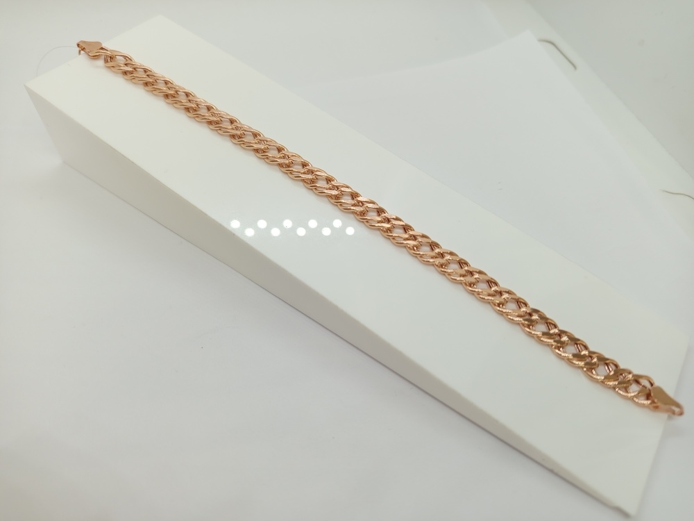 7120154П-20 БРАСЛЕТ ПУСТОТЕЛЫЙ Ромб двойной (Au 585)