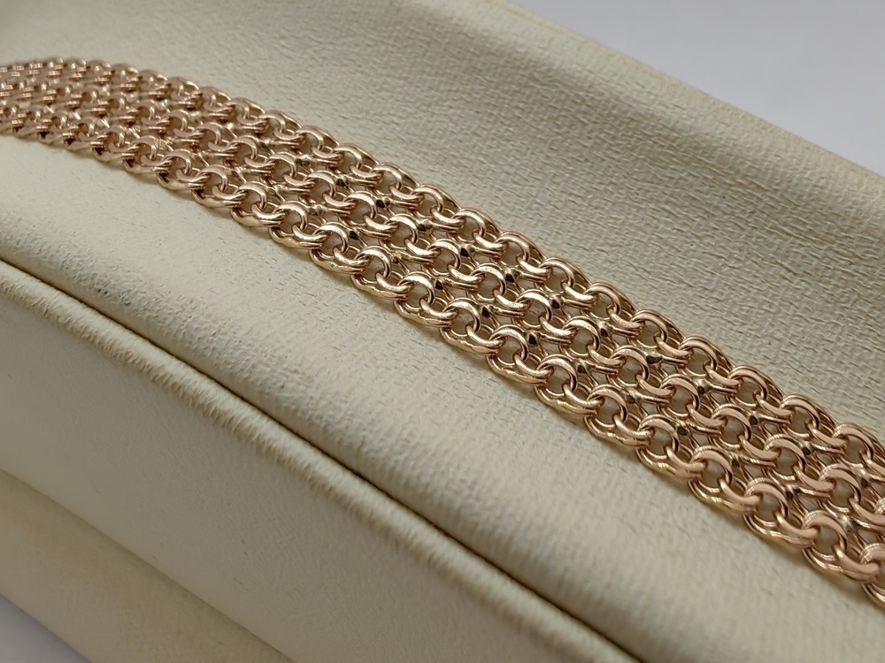 БРАСЛЕТ ПОЛНОВЕСНЫЙ Бисмарк тройной (Au 585)