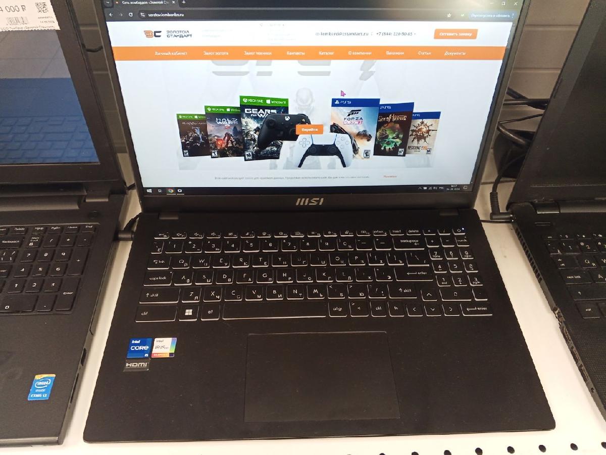 Ноутбук MSI; Core i5-1235U, Intel iris XE Graphics, 8 Гб, 250 Гб, Нет