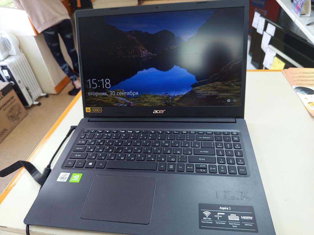 Ноутбук Acer acer aspire 3 a315-57; Core i3-1005G1, GeForce MX330, 4 Гб, 240 Гб, Нет