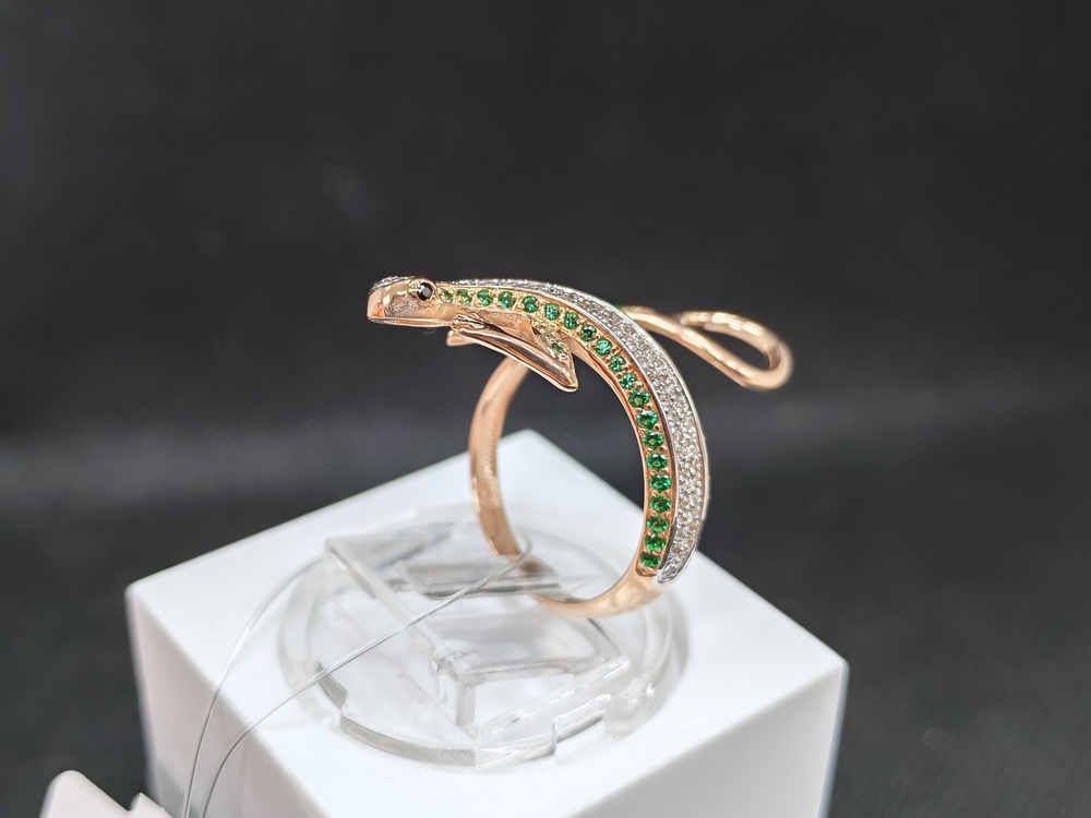 КОЛЬЦО С КАМНЯМИ (Au 585)