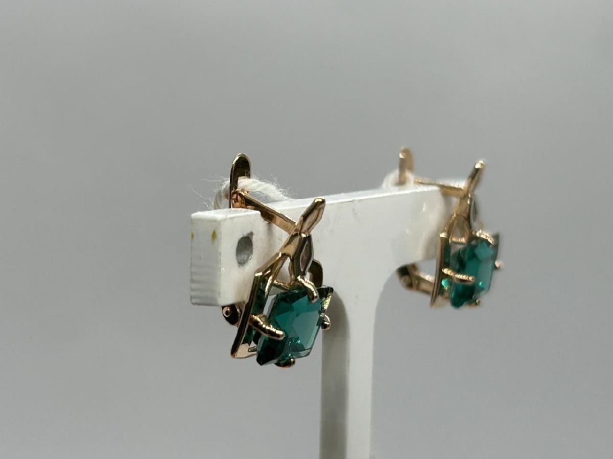 СКМ585 СЕРЬГИ С КАМНЕМ (Au 585)