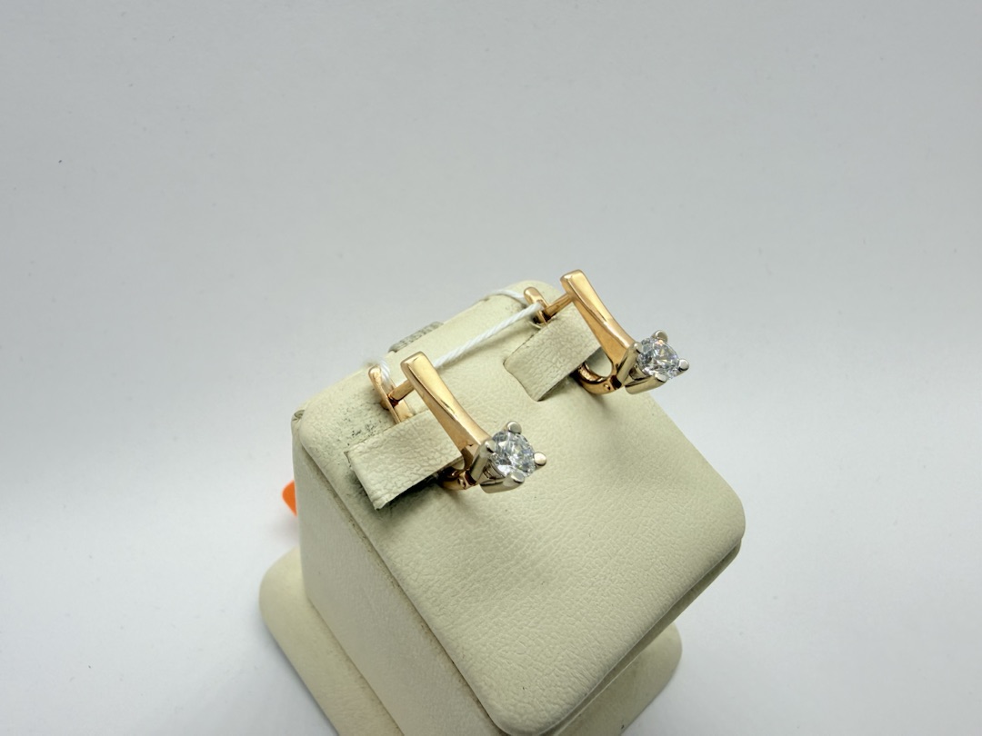 СКМ585 СЕРЬГИ С КАМНЕМ (Au 585)