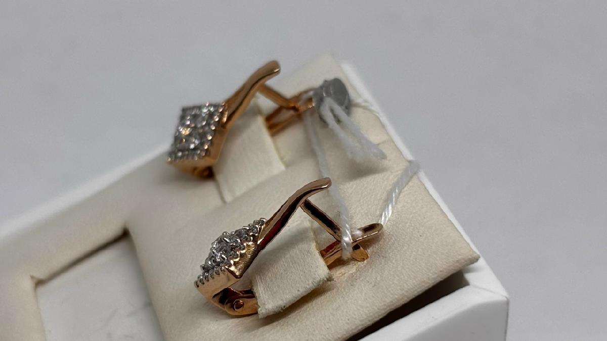 СКМИ585 СЕРЬГИ С КАМНЯМИ (Au 585)