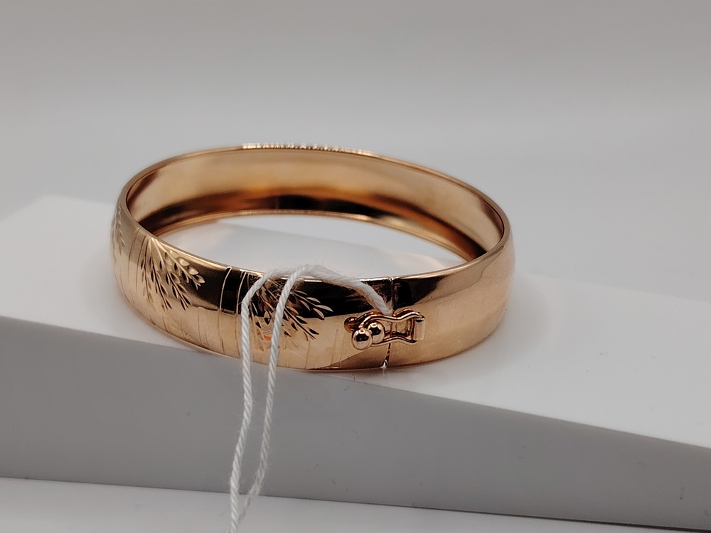 БЖАЛ585 БРАСЛЕТ ЖЕСТКИЙ С АЛМАЗНОЙ ГРАНЬЮ (Au 585)