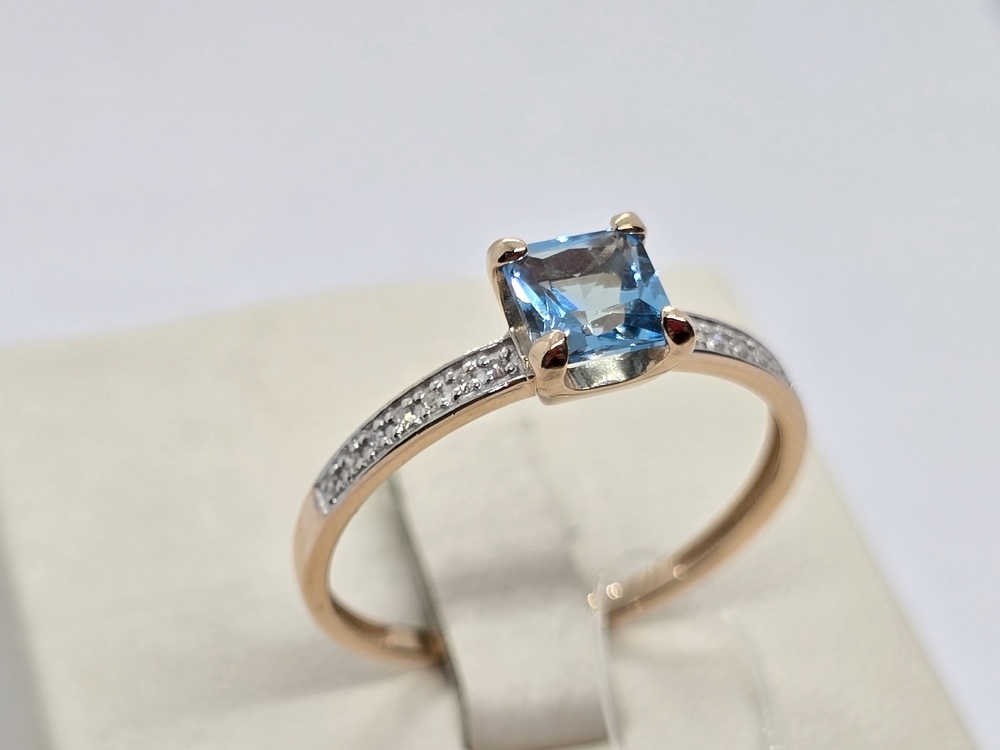 КОЛЬЦО БРИЛЛИАНТ. ТОПАЗ (Au 585)