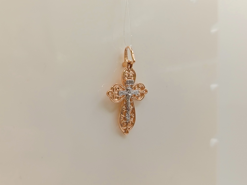 ПОДВЕСКА КРЕСТ без камня (Au 585)