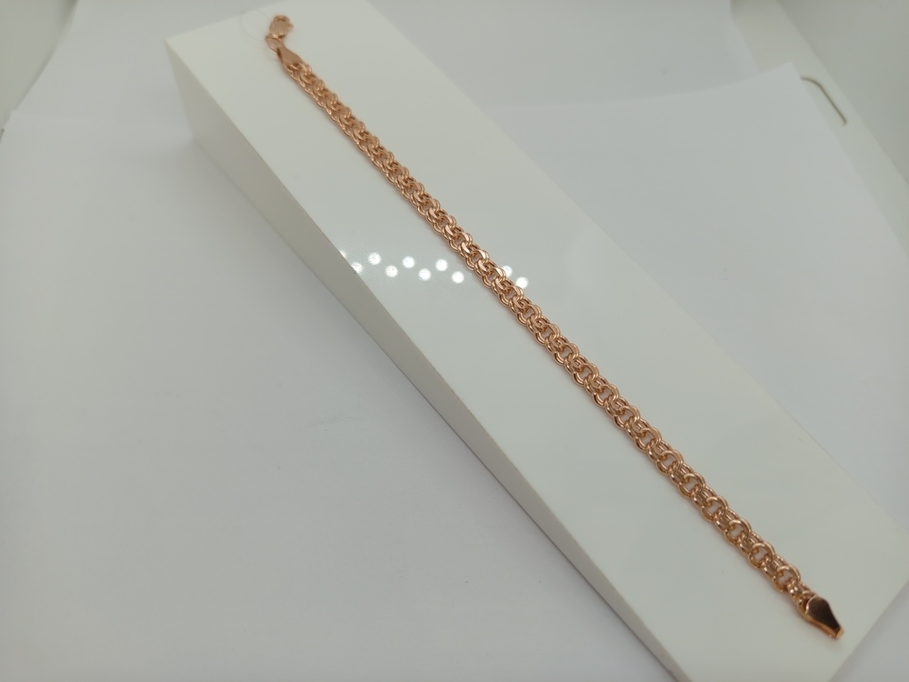 7080200П-17 БРАСЛЕТ ПУСТОТЕЛЫЙ Бисмарк (Au 585)