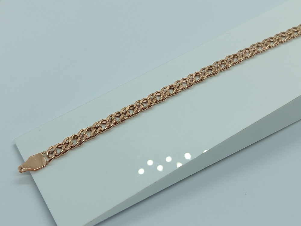 БРАСЛЕТ ПУСТОТЕЛЫЙ Ромб двойной Au 585