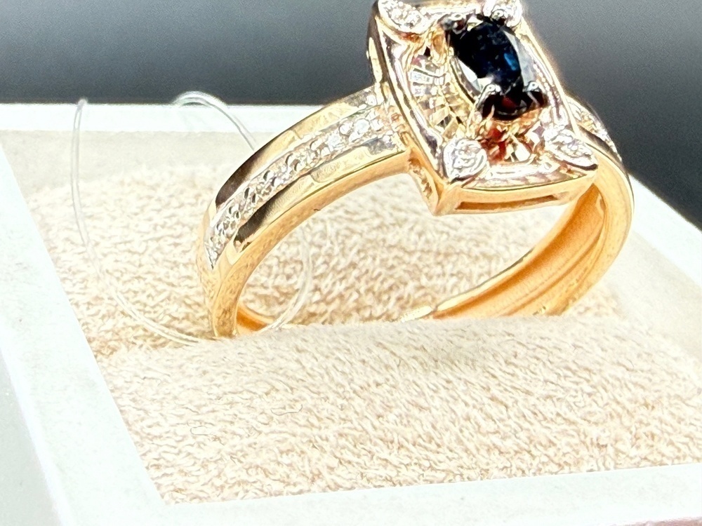 КОЛЬЦО Бриллиант, сапфир (Au 585)