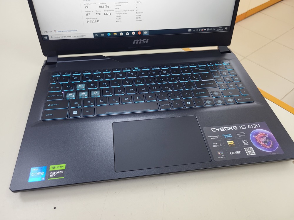 Ноутбук MSI Cyborg 15 A13u; I5-13420H, GeForce RTX 3050, 16 Гб, 512 GB, Нет