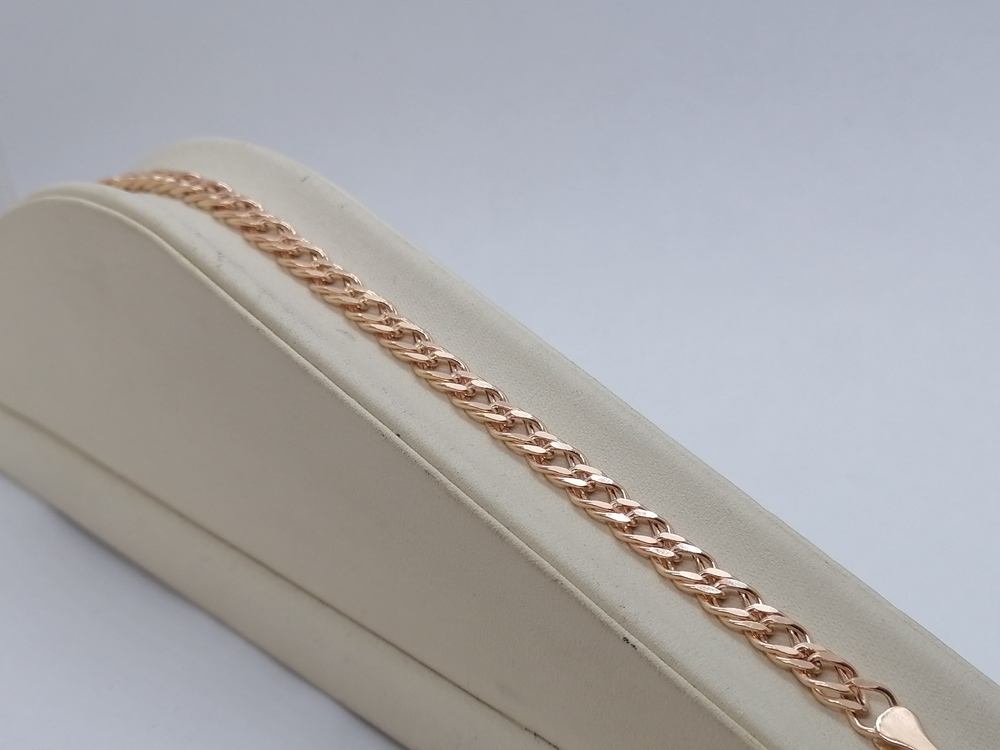 7100154П-17 БРАСЛЕТ ПУСТОТЕЛЫЙ Ромб двойной (Au 585)