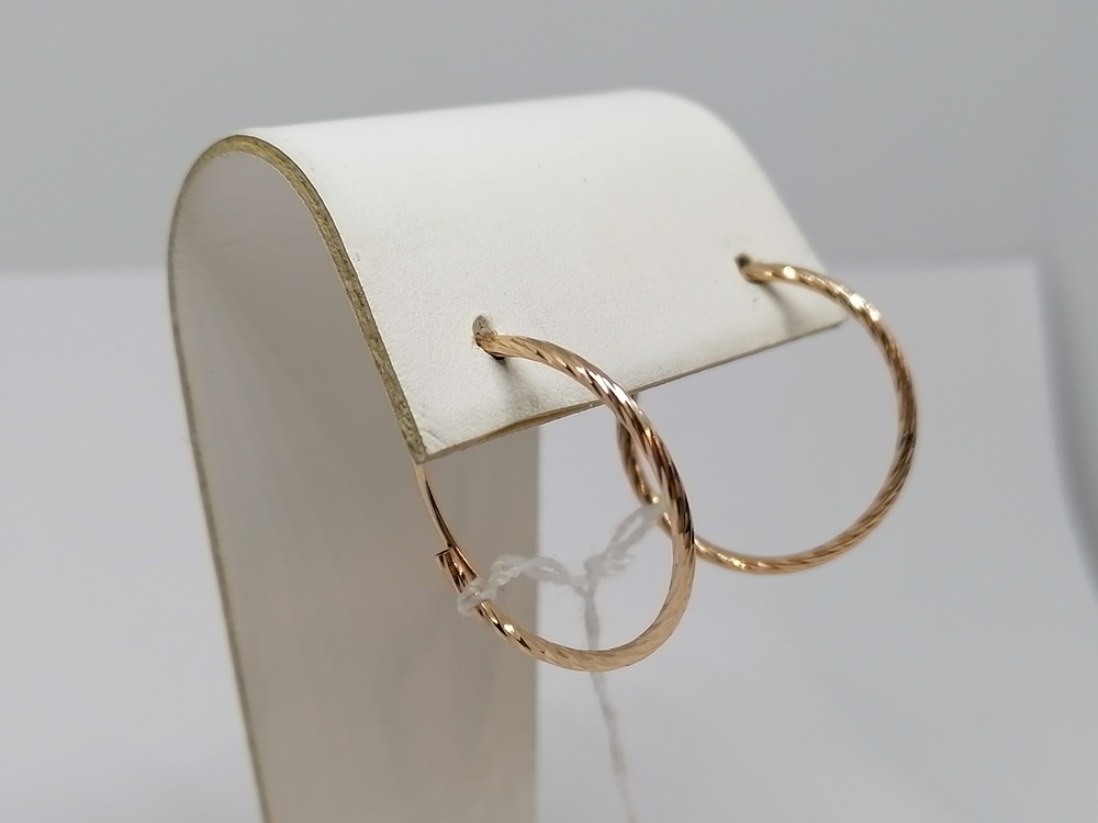 СЕРЬГИ КОНГО Рифленые (Au 585)