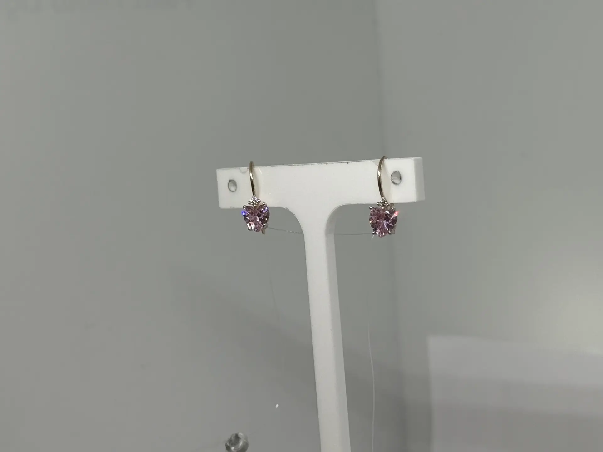 СЕРЬГИ ПЕТЕЛЬКА с камнями (Au 585)