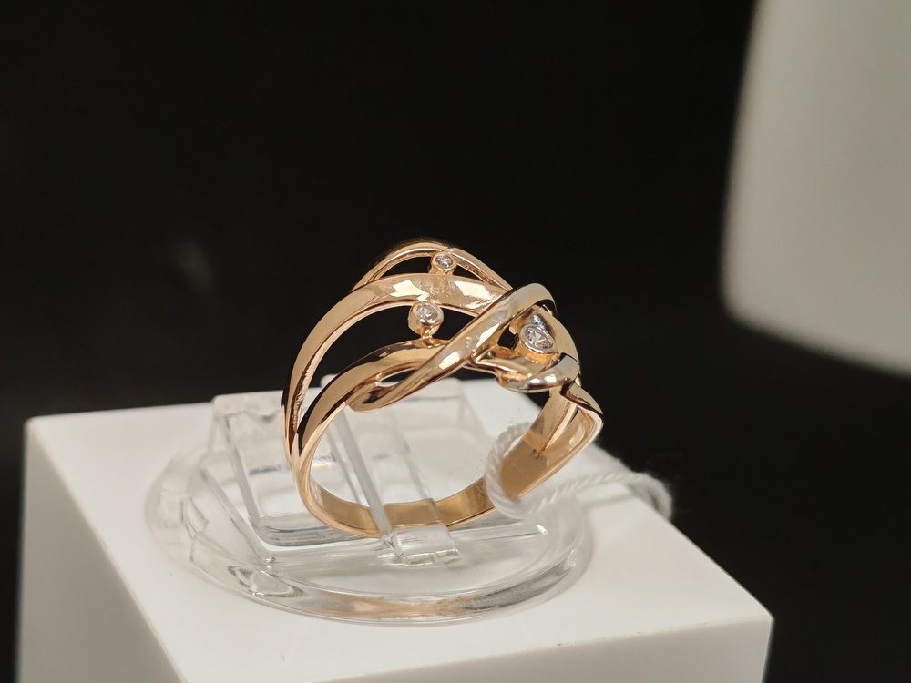 КОЛЬЦО С КАМНЯМИ (Au 585)