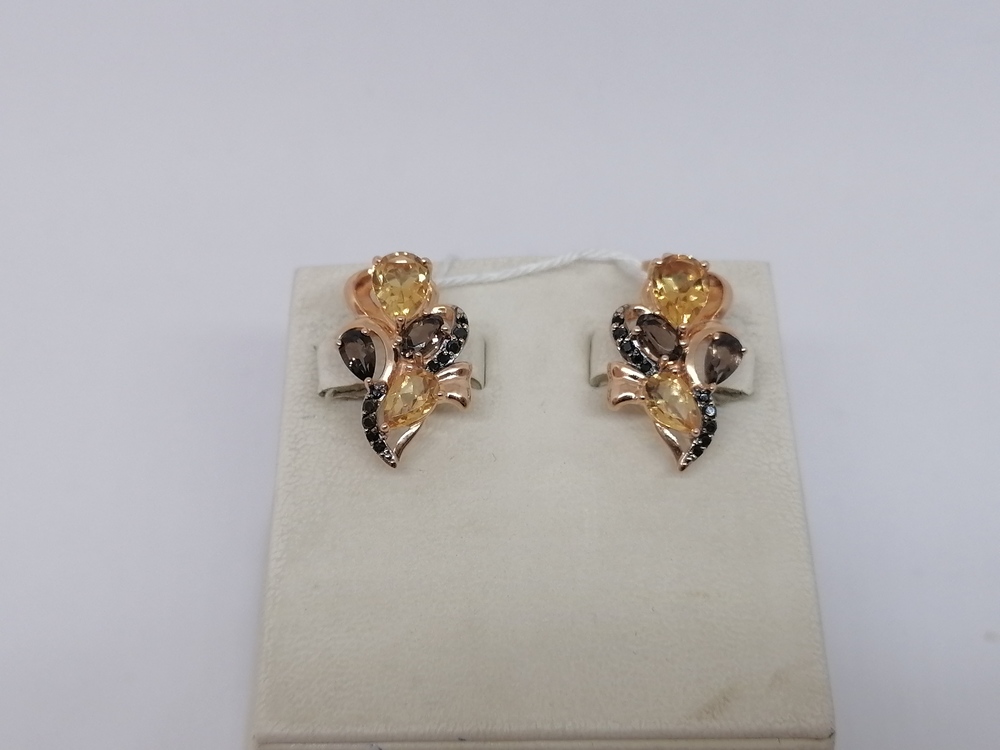 СКМИ585 СЕРЬГИ С КАМНЯМИ (Au 585)