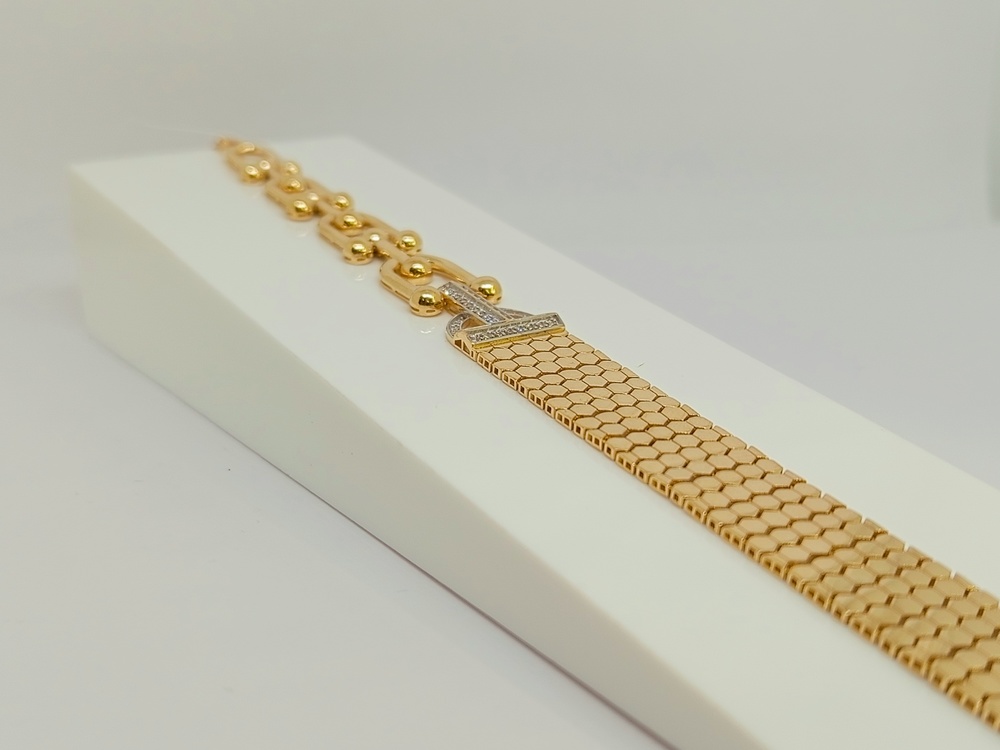 БРАСЛЕТ ФАНТАЗИЯ с камнями (Au 585)