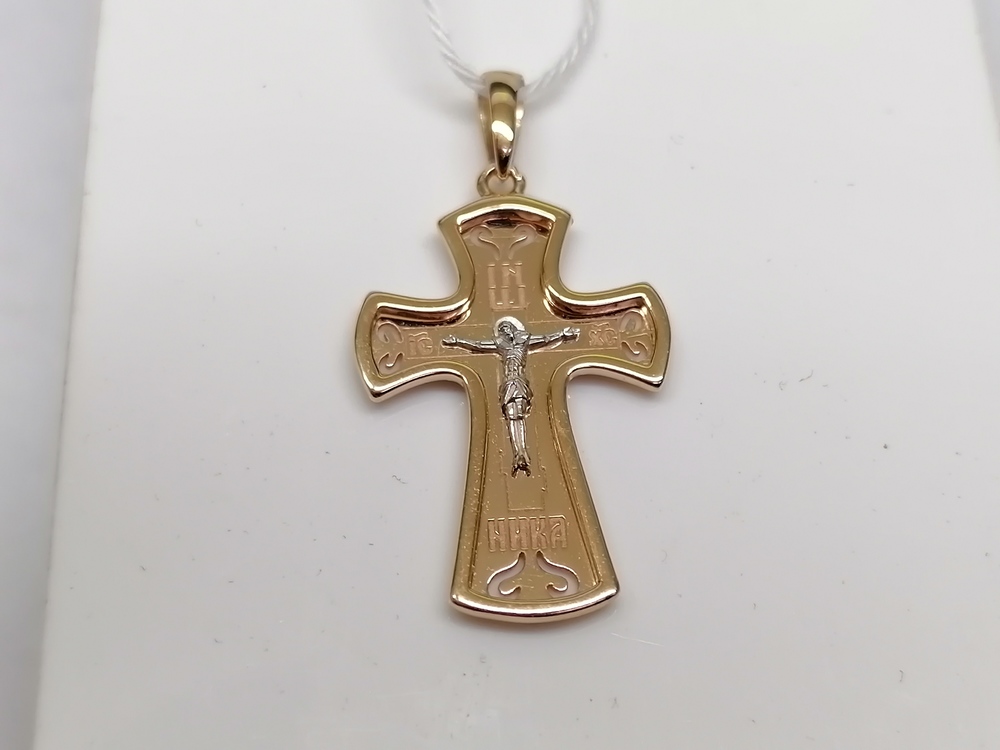 ПОДКБК585 ПОДВЕСКА КРЕСТ БЕЗ КАМНЯ (Au 585)