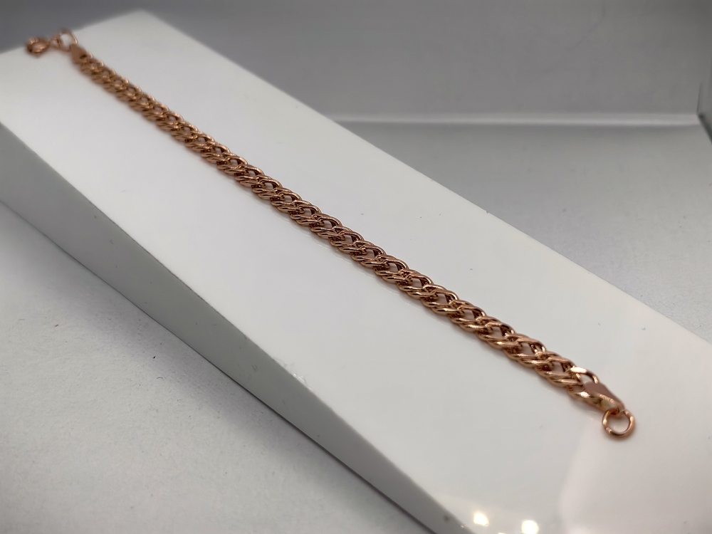 БРАСЛЕТ ПУСТОТЕЛЫЙ Ромб двойной (Au 585)